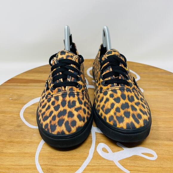 VANS T375 Sneakers Leopard Print Lace Up Low Top Brown Mens 6.5 Womens 8 - Picture 5 of 8